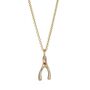 Solid 9ct Gold Wishbone Necklace With Ruby, thumbnail 5 of 5