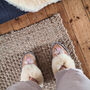 Handmade Sheepskin Mules In Pastel Pink, thumbnail 4 of 4