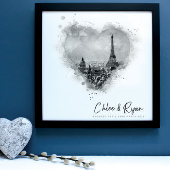 Personalised Watercolour Engagement Framed Print, 5 of 7