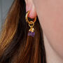 Raw Amethyst Crystal Earrings, thumbnail 3 of 10