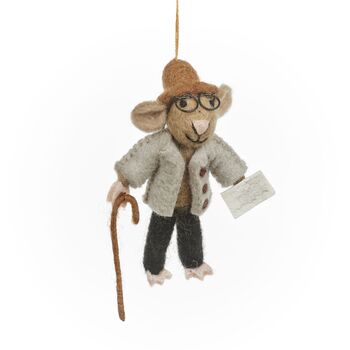 Handmade Felt Miles The Mouse Hanging Decoration, 4 of 4