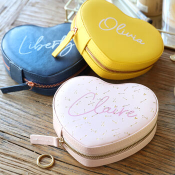 Personalised Heart Travel Jewellery Case, 2 of 10