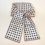 Pink And Black Polka Dot Long Silky Scarf, thumbnail 3 of 4