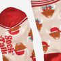 Women's Bamboo Socks Cream Red Christmas Highland Cow, thumbnail 4 of 5