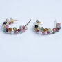 Multicoloured Tourmaline Earring Hoops, thumbnail 5 of 11