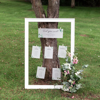 Green Eucalyptus Vellum Wedding Table Plan Cards, 3 of 3