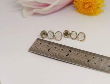 Green Amethyst Sterling Silver Earrings, 7 of 8
