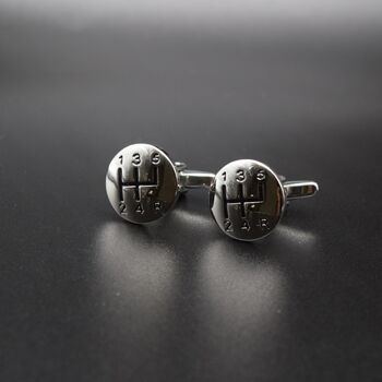 Gear Shift Cufflinks Silver Driving Enthusiast Gift For Him, 4 of 6
