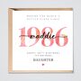 Personalised 40th Birthday Card 1986 Sister Daughter Granddaughter, thumbnail 1 of 2