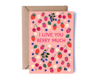 Cute I Love You Berry Much Valentine's Day Card, 3 of 4