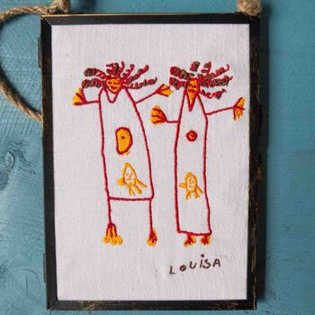 Personalised Childrens Drawing Embroidery Frame Gift, 9 of 9