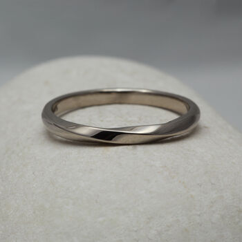 18ct White Gold Twist Wedding Ring, 3 of 4