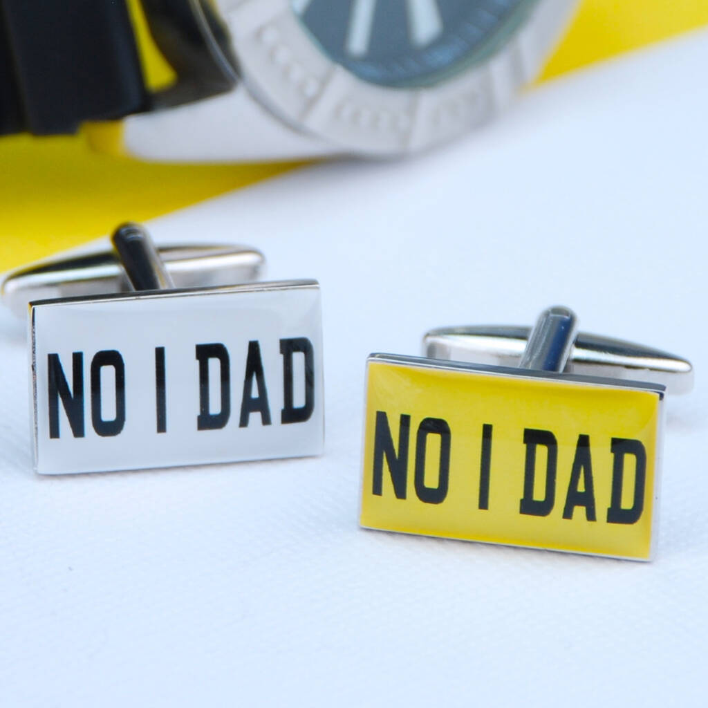 Image of Personalised Car Number Plate Cufflinks, Black/Yellow/White
