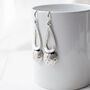 Silver Plated Large Drop Earrings, thumbnail 4 of 7