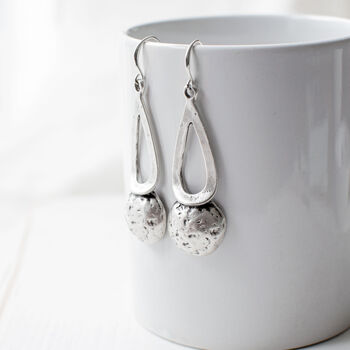 Silver Plated Large Drop Earrings, 4 of 7