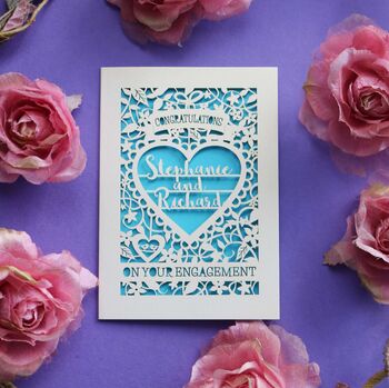 On Your Engagement Personalised Paper Cut Card, 9 of 12
