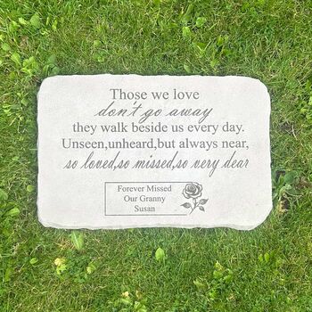 Personalised Large Rose Garden Memorial Stone 38cm X 27cm, 7 of 11