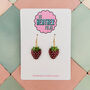 Strawberry Small Resin Glitter Earrings, thumbnail 1 of 4