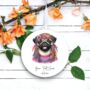 Personalised Pug Hippie Decoration, thumbnail 2 of 2
