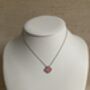 Pink Double Sided Clover Silver Necklace, thumbnail 5 of 6