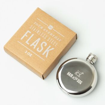 'Hair Of The Dog' Engraved Hip Flask, 3 of 7