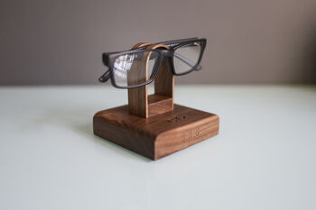 Luxury Walnut Glasses Stand Display Holder Personalised, 4 of 7