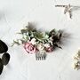 Dusty Pink And Sage Green Floral Hair Comb, thumbnail 6 of 7