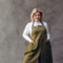 Personalized Linen Split Leg Apron For Potters, Artists And Bakers, thumbnail 3 of 9