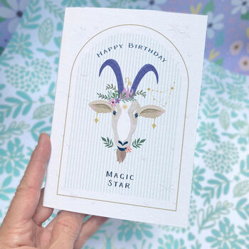 Capricorn Zodiac Birthday Card, 2 of 3