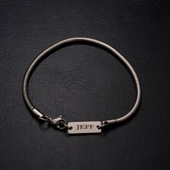 Personalised Silver 5mm Snake Bracelet, 11 of 11