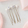 Set Of Five Pearl And Diamante Wedding Hairpins, thumbnail 2 of 7