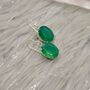 Green Onyx Silver Earrings, thumbnail 5 of 12
