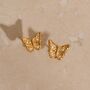 Butterfly Stud Earrings 18k Gold Plated, thumbnail 1 of 8
