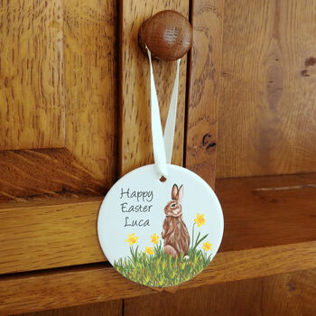 Personalised Easter Bunny Ceramic Decoration, 3 of 6