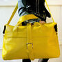 Personalised Handcrafted Yellow Leather Travel Bag, thumbnail 3 of 8