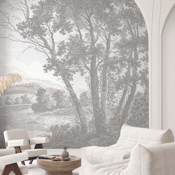 Zephyr Just Trees Grey Mural By Woodchip & Magnolia ...