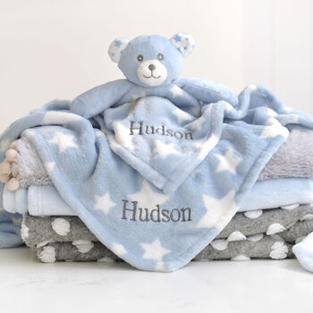 Personalised Teddy Stars Comforter And Blanket Set, 2 of 9