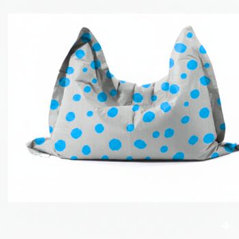 Hand Painted And Re Purposed Linen Large Floor Cushion Polka Dot, 6 of 12