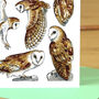 Barn Owls Watercolour Greeting Card, thumbnail 5 of 6
