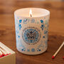 Blue Floral King's Coronation Natural Candle, thumbnail 1 of 6