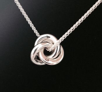 Eternity Knot Solid Silver Large Pendant, 4 of 5