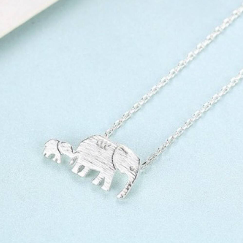mother and daughter forever linked elephant necklace by my posh shop