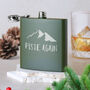 'Piste Again' Engraved Hip Flask, thumbnail 1 of 8