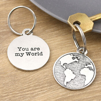 My World Pewter Personalised World Map Ds Keyring, 6 of 6