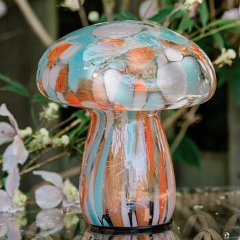 Orange And Mint Mushroom Table Lamps, 2 of 5
