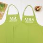 Mr And Mrs Personalised Couples Aprons, thumbnail 2 of 7