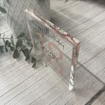 Birthday Acrylic Block Name And Age Milestone Birthday, 2 of 6