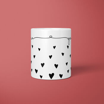 Black Hearts Personalised Mug Premium Quality, 4 of 4