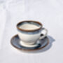 Navy Set Of Six Handmade Porcelain Tea Cup With Saucer, thumbnail 11 of 11
