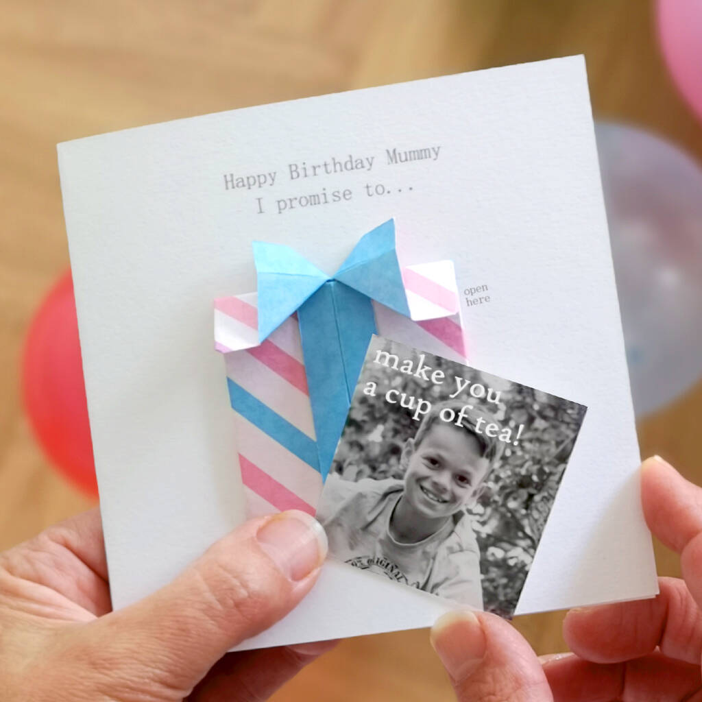 Personalised Birthday Origami Hidden Photo Card For Mum, 1 of 4
